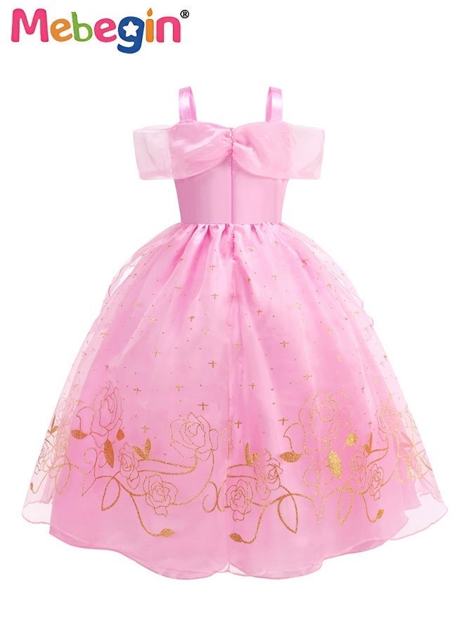 MEBEGIN Deluxe Princess Costume Set with 8PCS Accessaries, Fancy Elegant Off Shoulder Frock, Fairy Dress with Exquisite Decoration, Suitable for Party, Birthday, Funfair, Stage Performance, Cosplay and Any Other Special Occasions - Image 5